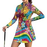 Zarisguat Women's Long Sleeve Tennis Dress with Built in Shorts and Pockets | Lightweight, Stretch, Moisture-Wicking Fabric, Quarter Zip Collar, Perfect for Golf, Tennis, Pickleball, Workout , Casual