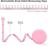 Wintape Soft Body Measuring Tape 150 cm Pink Retractable Double Sided 2 Pieces view 3