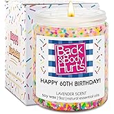 GSPY 60th Birthday Candles, 60th Birthday Gifts for Women, Men - Funny Bday Gifts for 60 Year Old Woman - Funny Turning 60, Happy Bday Present Ideas for Sister, Friend, Mom, Wife, Boss, Lady