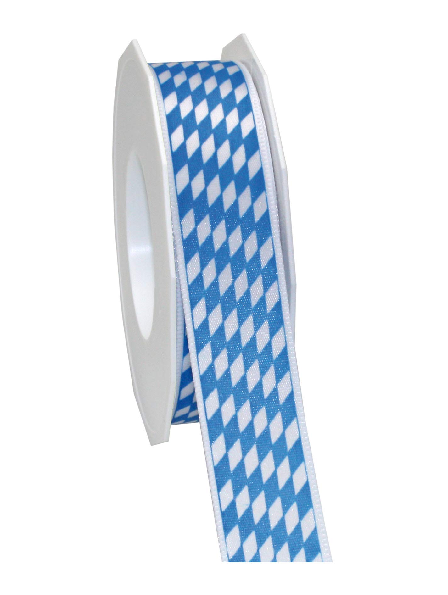 Präsent - Bavaria Printed Satin Ribbon White-Blue 25 mm Width, 20 m Length — image 1