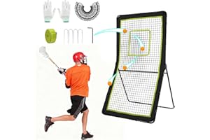 4x7ft Lacrosse Rebounder with Heavy Steel Frame - Power-Rebound Net for Baseball, Volleyball & Soccer Training with 5 Angles,