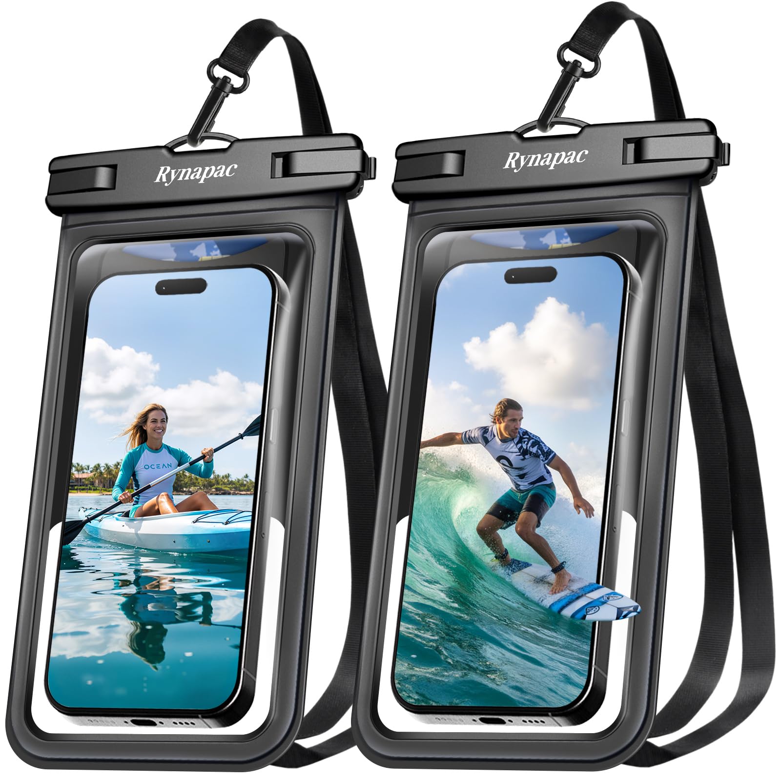 Waterproof Phone Pouch Bag - 8.5in Water Proof Cell Phone Case for Beach Travel Must Haves, Waterproof Phone Holder with Lanyard for iPhone 16 15 Pro Max Galaxy S24 S23 Ultra Pixel,Cruise Essentials
