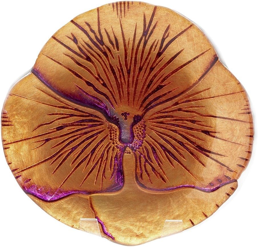 Red Pomegranate Canapé Set/4 PANSY 6.5" COPPER PURPLE CANAPE PLATES