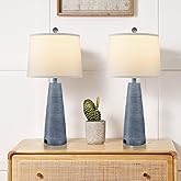 Terpsichore Nightstand Lamp Bedside Lamps Set of 2 Vintage Rustic Farmhouse Table Lamp 3 Way Dimmable Horizontal Stripe Light