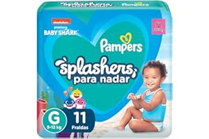 Fralda Pampers Splashers Para Nadar Baby Shark Tamanho G 11 Unidades