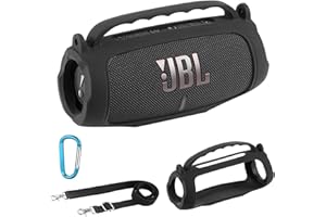 AONKE Silicone Case Compatible with JBL Charge 5 Portable Waterproof Bluetooth Speaker (Black)