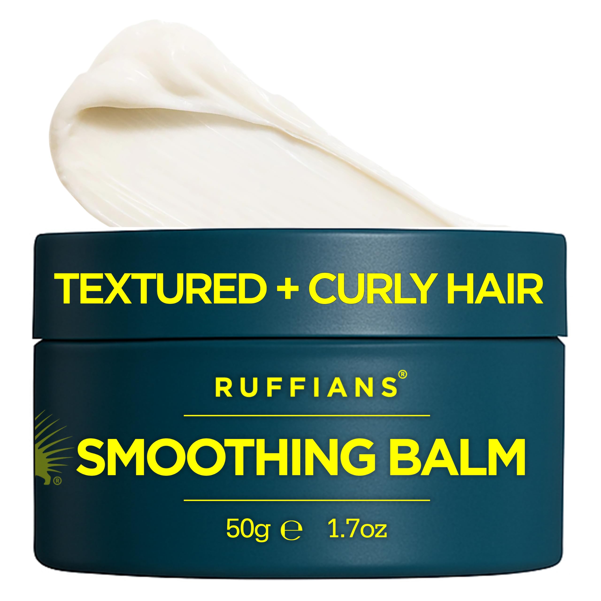 Ruffians Smoothing Balm (1.7 Oz Fl / 50 ML) Omega-Rich Frizz-Fighting Haircare Solution for Textured Hair, Frizz Control with Light Hold, Natural Sheen, for Textured and Curly Hair