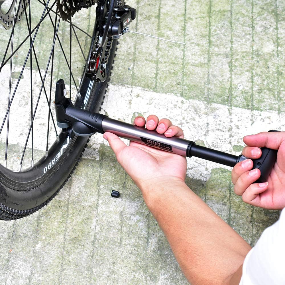 BROTOU Mini Bike Pump Ball Bump with Gauge & Smart Valve Fits Presta and Schrader High Pressure PSI Bicycle Ball Pumps : Sports & Outdoors