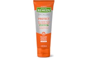 Medline Remedy Specialized Zinc Oxide Paste with Menthol (4 oz Tube), Unscented, Calamine, Incontinence Care, Diaper Rash, Wetness Protection, Hypoallergenic, Paraben Free, Adults, Soothing