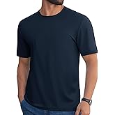 Cotrasen Mens Short Sleeve T-Shirts UPF 80+ Lightweight Moisture Wicking Regular Fit Casual Crew Neck Solid Tee Shirts