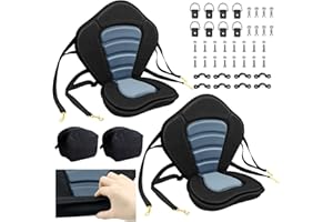 Kayak Seat Deluxe Padded Fishing Boat Seat Deluxe Sit-On-Top Canoe Seat Cushioned - Comfortable Backrest Support Universal Si