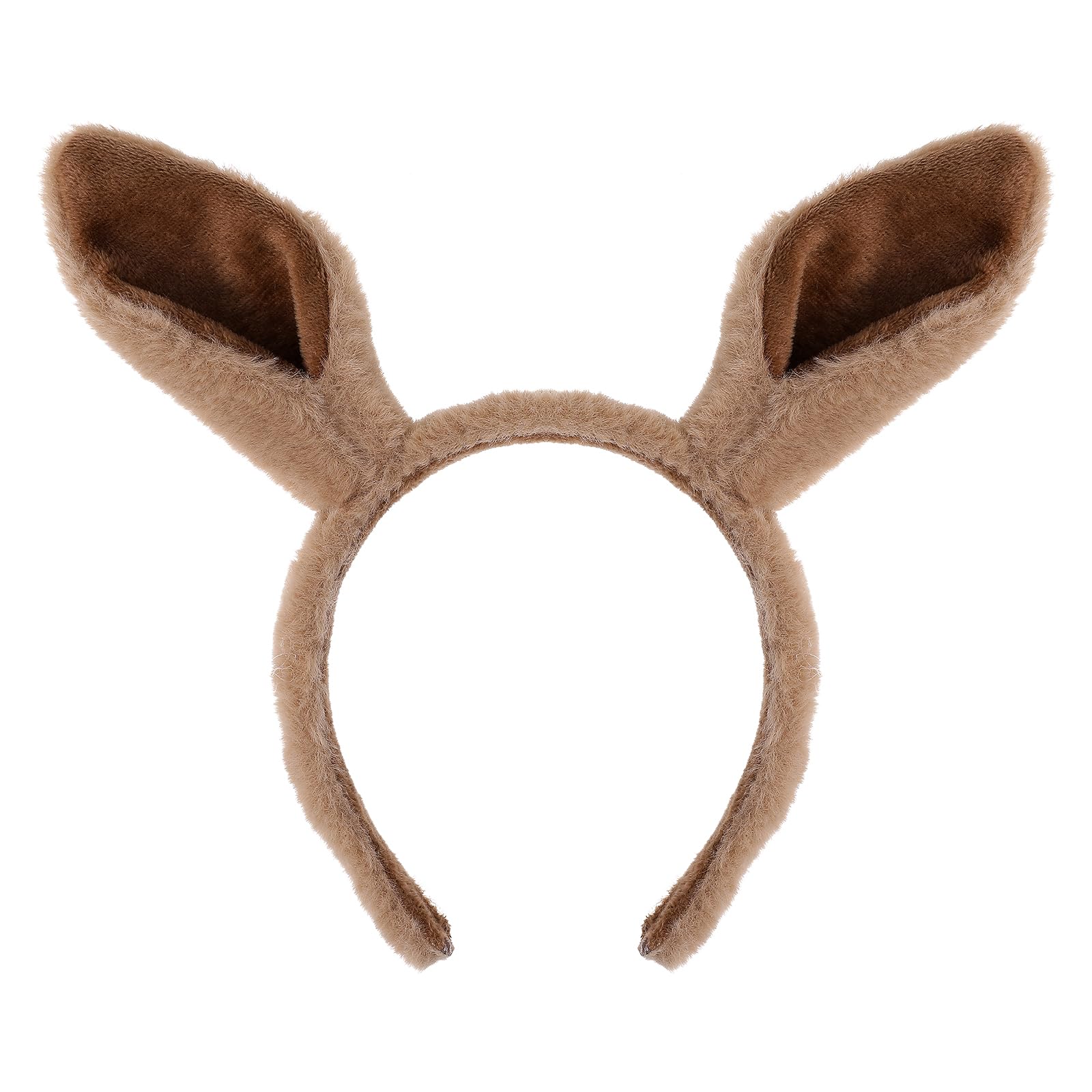 Sibba Ears Headband Kangaroo Cute Furry Ears Plush Ear Hairband Animal Ear Headband Hair Styling Decoration Plush Hairbands for Costume Cosplay Party Fancy Dress Up Accessories — image 1