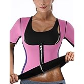 DoLoveY Women Sauna Sweat Vest with Sleeves Neoprene Fitness Shirt Workout Body Shaper Sport Tank Top