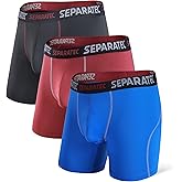 Separatec Mens Underwear with Pouch for balls Anti Chafing Underwear Men Athletic Sport Performance Long Boxer Briefs 3 Pack