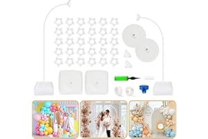 Bazen 8.2ft & 6ft Balloon Arch Kit Free Bending Shape Balloon Arch Stand with Base Floor Balloon Arch Frame Balloon Garland Stand Half Arch Balloon Stand for Wedding Baby Shower Birthday Decorations