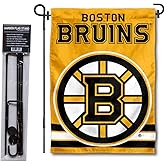 Boston Bruins Gold Garden Flag and Pole Stand Holder