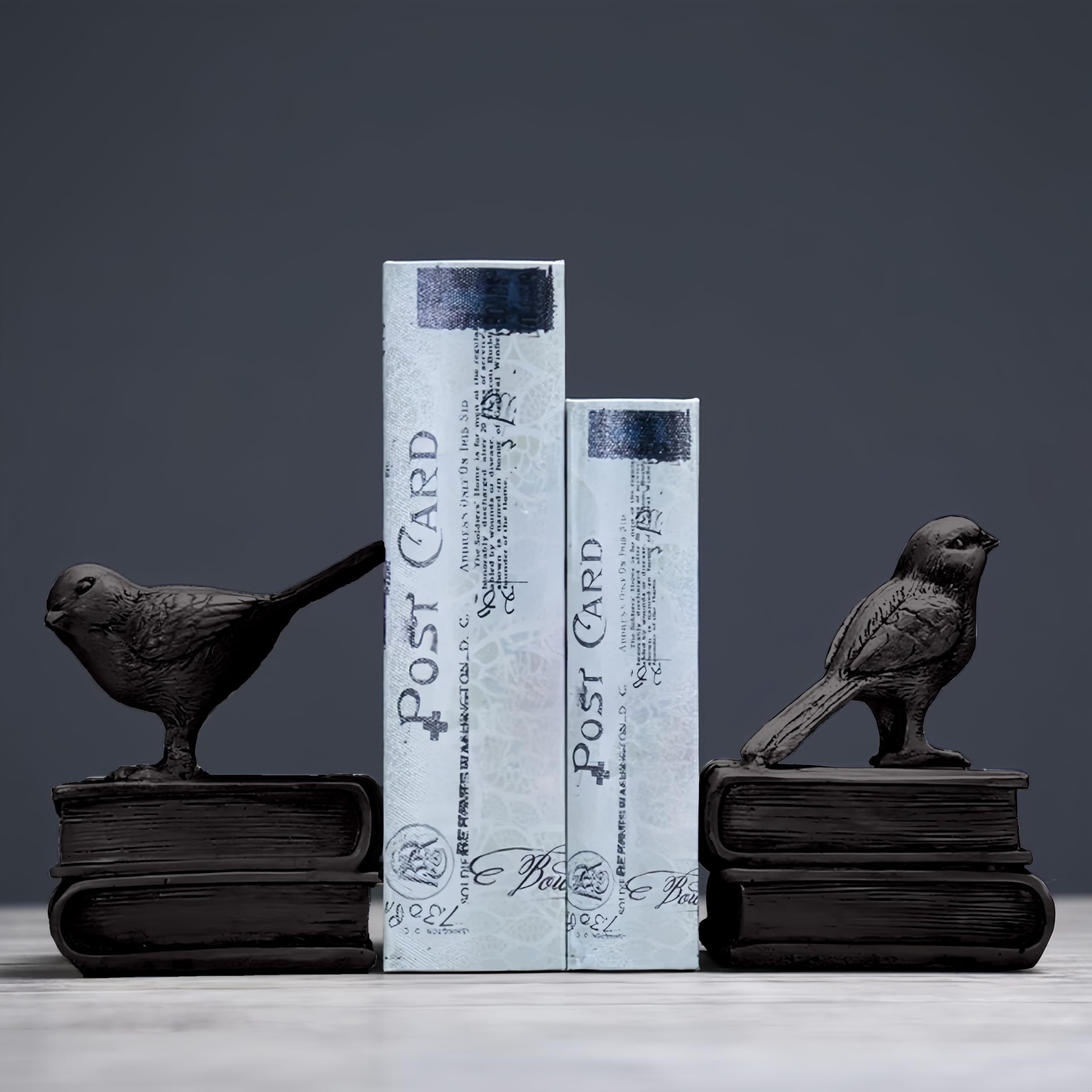 Photo 1 of Home Decorative Black Birds & Books Vintage Design Resin Bookshelf Bookends,Paper Weights, Book Ends,Bookend Supports, Book Stoppers, Set of 2