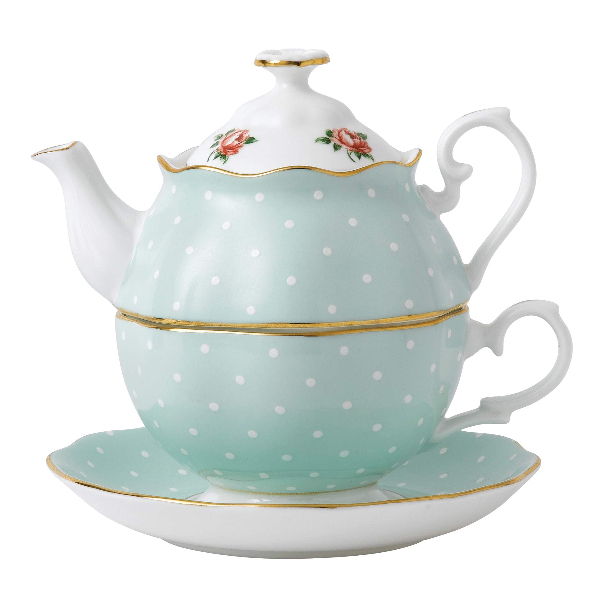 Royal Albert Modern Vintage Tea for One, 40, Polka Rose