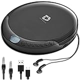 Deluxe Products CD Player Portable with 60 Second Anti Skip, Stereo Earbuds, Includes Aux in Cable and AC USB Power Cable for