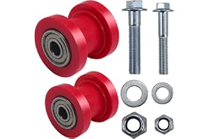 Stylemafia 8mm and 10mm Chain Roller Pulley Tensioner Wheel Guide Per for Motorcycle Mini Bike Atv 125cc 140cc 160cc SSR XR125 CRF50 KLX110 Pitster Pit Dirt Bike Parts（RED）