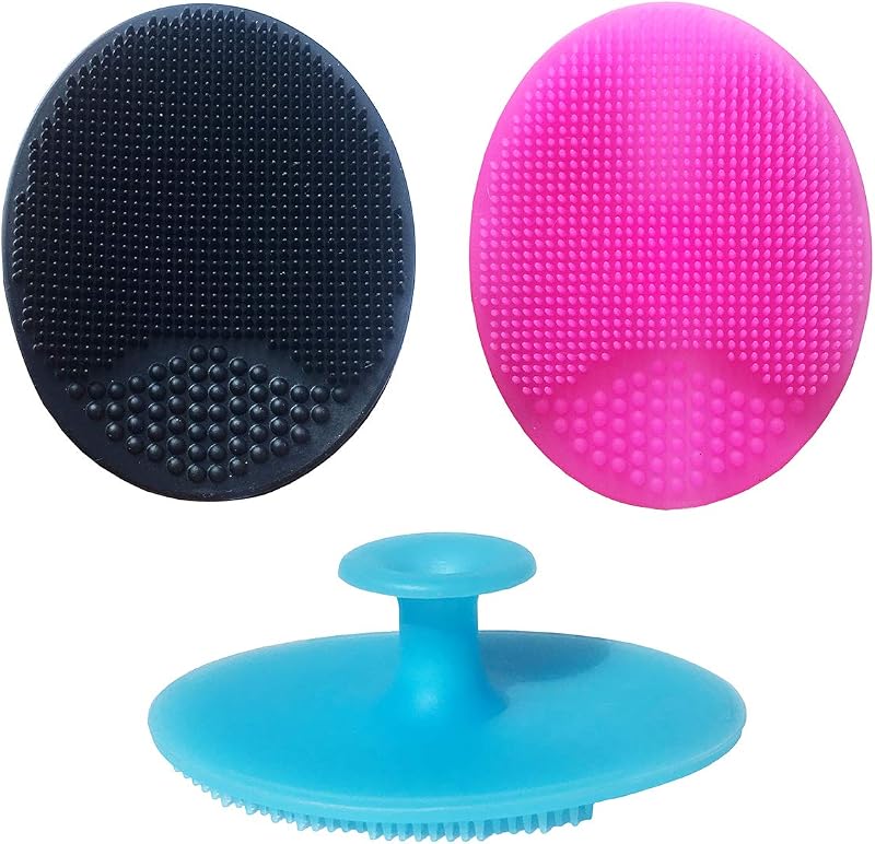 MMSGA Silicone Face Scrubbers Exfoliator Brush 3 Pack Baby Bath Brush