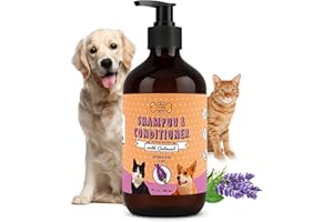 P.O.M. PETS POM Pets 2-in-1 Organic Dog Shampoo & Conditioner – Itchy Skin Relief, Dog Deshedding, Detangles Fur, Cat Shampoo, Paw Cleaner for Dogs, Natural Coat Defense Formula
