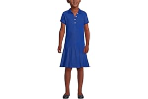 Lands' End School Uniform Girls Short Sleeve Mesh Pleated Polo Dress