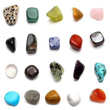 Qgem 20pcs Mini Minéraux Pierre Précieuse Naturelle Variée - 