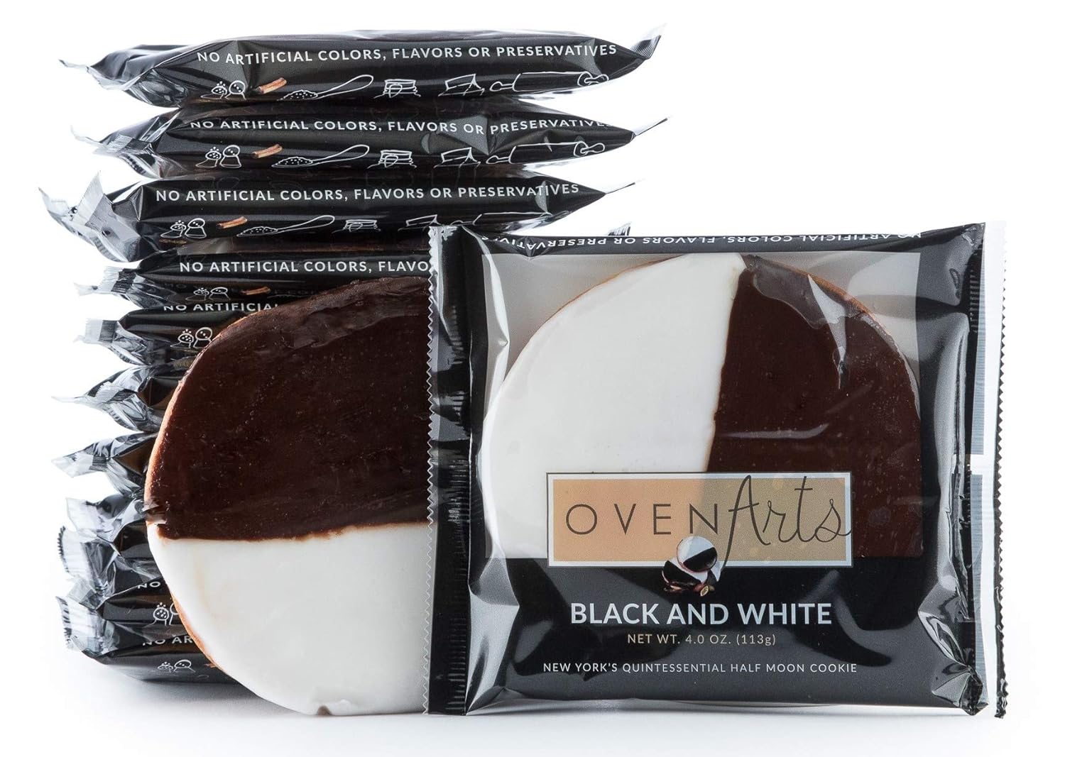 Jumbo Black & White Cookies 3.5 OZ Each - All Natural, Delicious, Soft, Fresh Baked Cookies - No Artificial Colors or Flavors- Preservative Free - Kosher Dairy - Pack of 15 Cookies