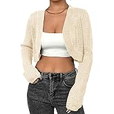 MACNOORA Oversized Bolero Shrug Summer AC Cardigan Sweater for Women Delicate Eyelet Knit Cardigan