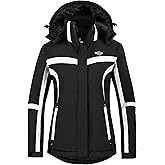 wantdo Women's Waterproof Ski Jacket Warm Winter Snow Coat Windproof Snowboarding Jackets Insulated Parka