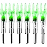 KEAUP 6PCS X Lighted Nocks for Arrows with .204 .233 .244 .246 Inside Diameter with H, S, GT Bushings High-Visibility LED Arrow Nocks, ON/Off Switch Included