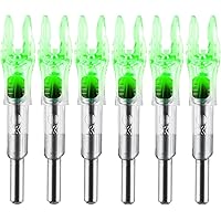 KEAUP 6PCS X Lighted Nocks for Arrows with .204 .233 .244 .246 Inside Diameter with H, S, GT Bushings High-Visibility LED Arr