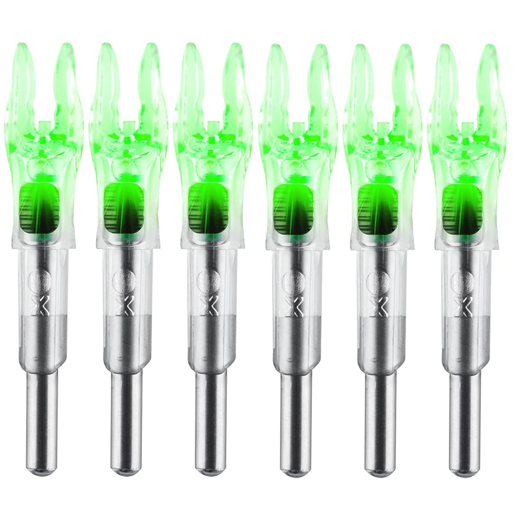 Photo 1 of KEAUP 6PCS X Lighted Nocks for Arrows with .204 .233 .244 .246 Inside Diameter with H, S, GT Bushings High-Visibility LED Arrow Nocks, ON/Off Switch Included