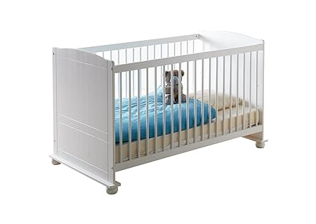 TICAA Babybett Gitterbett'Adam' Kiefer Weiß