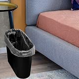 Caxmtu 10L Small Bathroom Trash Can Plastic Bin with Handle 2 Pack Black view 6