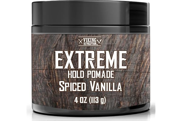 Viking Revolution - Pomade for Men - Firm Strong Hold & High Shine for Classic Styling - Water Based & Easy to Wash Out - Spi