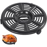 Air fryer Replacement Tray for Ninja AF101 4 QT AF161 Max XL AF150 XL 5.5 Quart Air Fryer, 8.2'' Round Food Grade Grill Pan Grill Plate Crisper Plate Accessories Parts Rack,Dishwasher Safe
