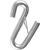CURT 81830 17/32-Inch Certified Trailer Safety Chain S-Hook with Latch, 7,600 lbs