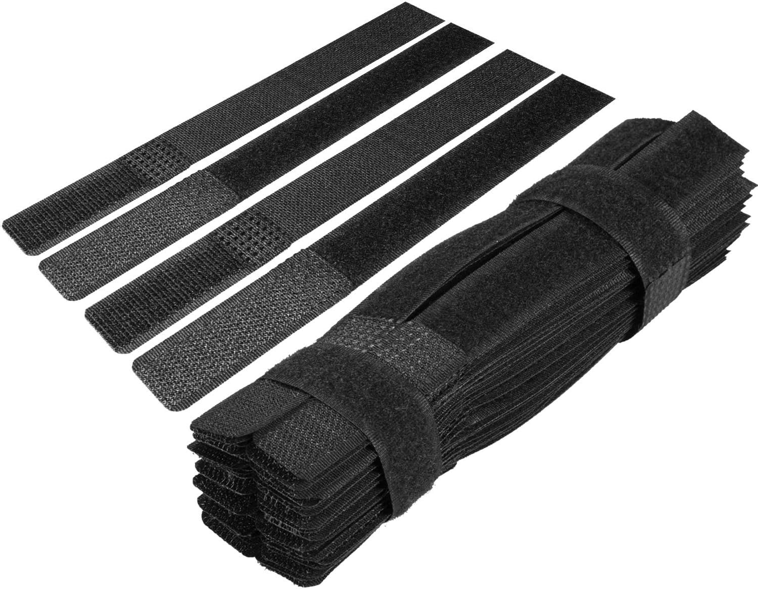 Cable Ties 100pcs Reusable Fastening Wire Cable Ties Straps Wrap Organizer (Black)