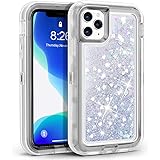MAXCURY Case for iPhone 11 Pro in 5.8 inch, Heavy Duty Shockproof Hybrid Hard PC + Soft ClearTPU Infused 3D Bling Glitter Liq