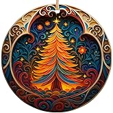 Rigufu 2025 Christmas Ornament – 3D Glowing Christmas Trees Ornament, Festive Holiday Tree Decoration, Light-Up Keepsake Gift