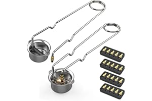 HADWOER 2-Pack Single Flint Torch Striker with 20 Replacement Flints – Heavy Duty Spark Lighter for Welding, Cutting (2 Round Flint Strikers + 20 Replacement Flints)