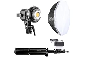 GVM GREAT VIDEO MAKER GVM 80W Video Light, Studio Lights for Photography, Softbox Lighting Kit with Bowens Mount, CRI97+ 5600K Colour Temperature , 22in Softbox, Tripod Stand, YouTube, Video, Wedding