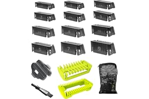 BEMORY Guide Combs Fits for Hair Guards 0.5/1/1.5/2/2.5/3/3.5/4//4.5/5/7/9 MM 17 Pcs for Norelco O blade Shaver QP2520 QP2530 QP2630 QP2620 QP2521 QP2522 QP6510