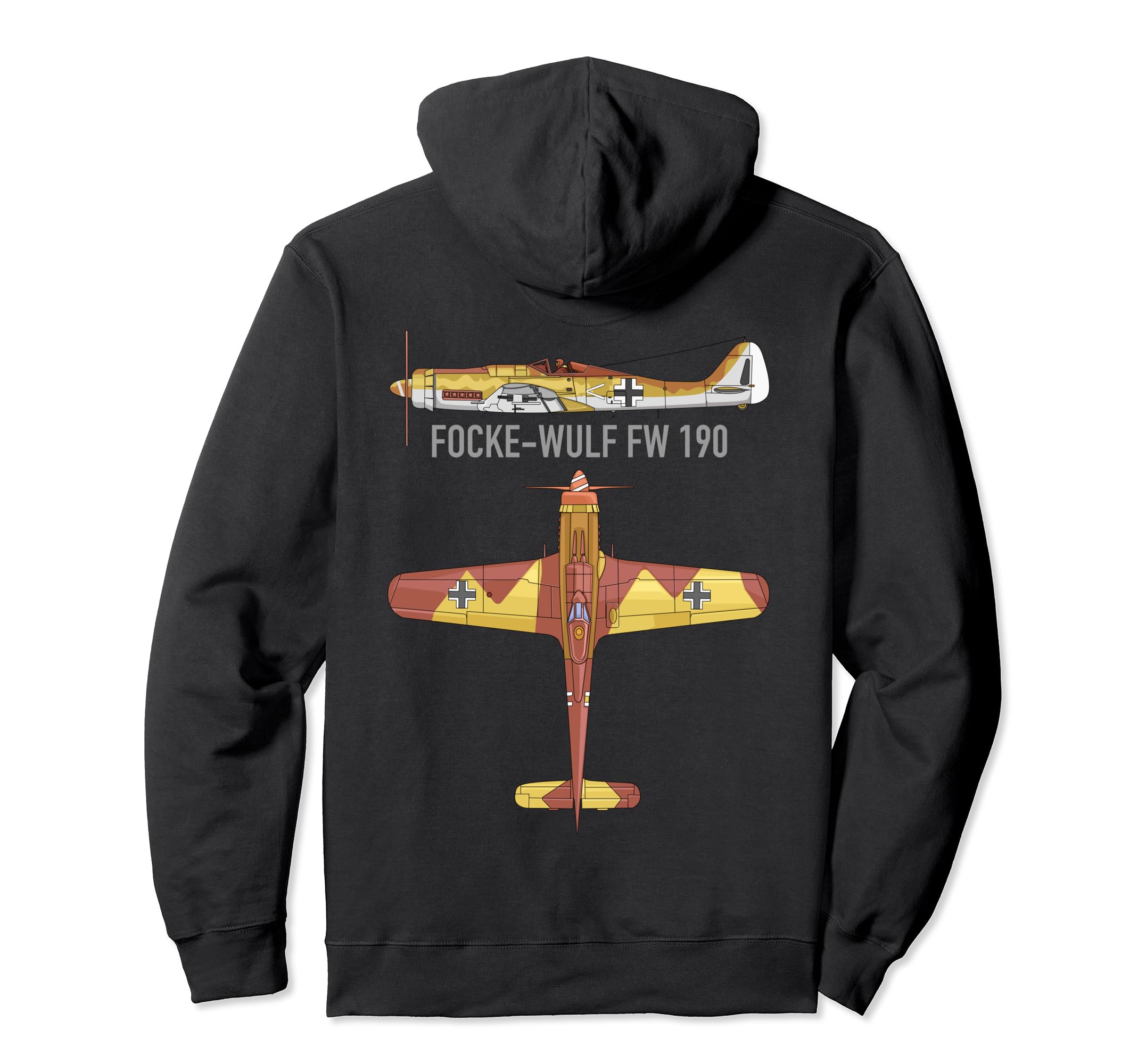 Focke-Wulf Fw 190 German WW2 Fighter Aircraft Plane Diagram Pullover Hoodie