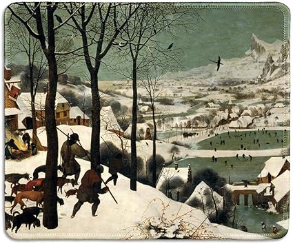 Amazon アートマウスパッド 雪のハンター 冬 の有名なファインアート絵画の天然ゴムマウスパッドピーター ブリューゲル長老 ステッチエッジ Guomeimei マウスパッド 通販