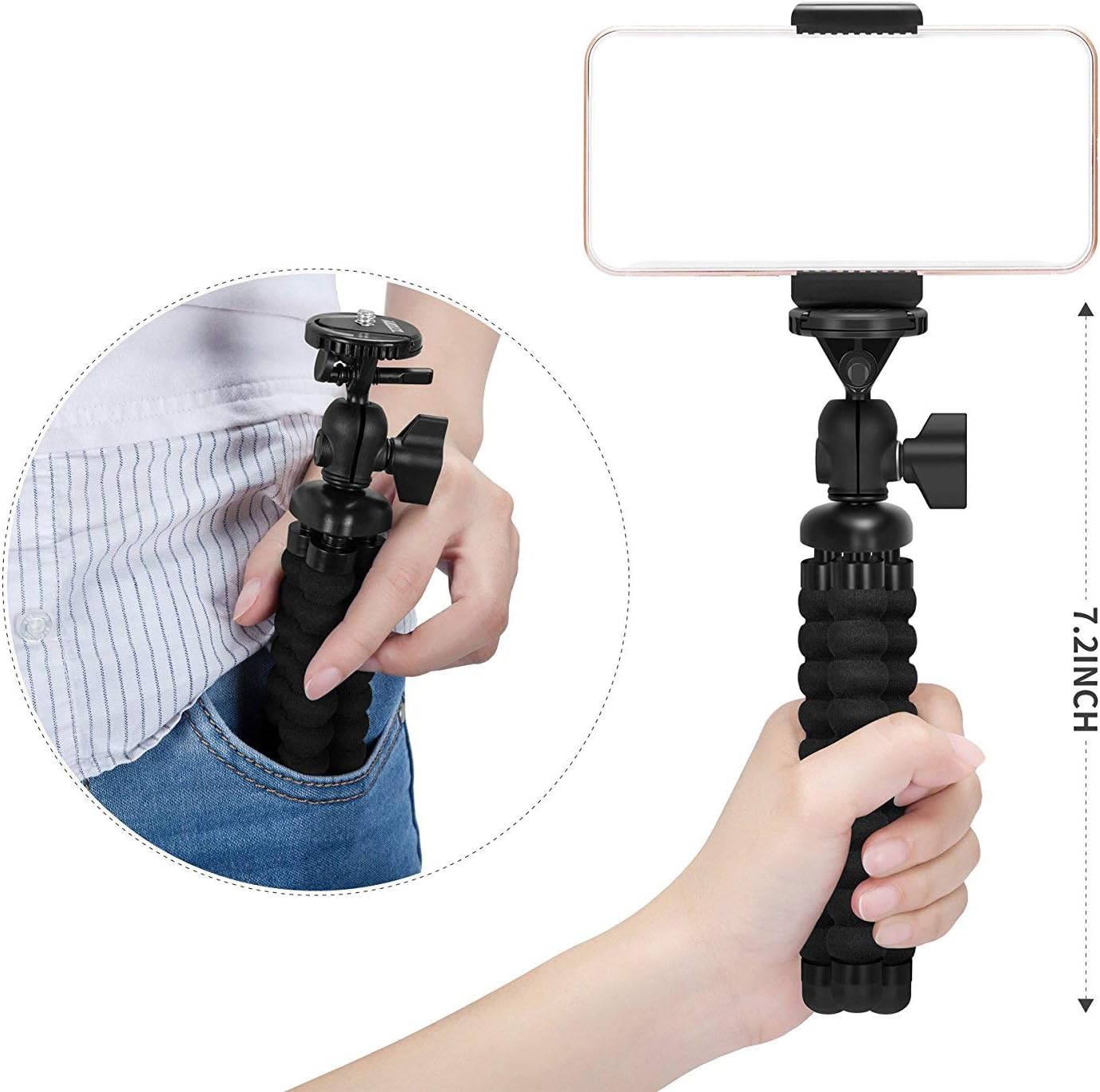 Ailun Digtal Camera Tripod Mount Stand Camera Holder for iPhone 11/11 Pro/11 Pro Max/X Xs XR Xs Max 8 7 Plus Digtal Camera Galaxy s20, s20+ S20Ultra s10 Plus S9+ Note 10 Camera and More Black: Electronics