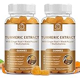 (2 Pack) Turmeric Curcumin with Black Pepper and Ginger Root, High Absorption Ultra Potent Turmeric Supplement for Joint Health & Digestion, Raspberry Flavor, 120 Count, 60 Days Supply