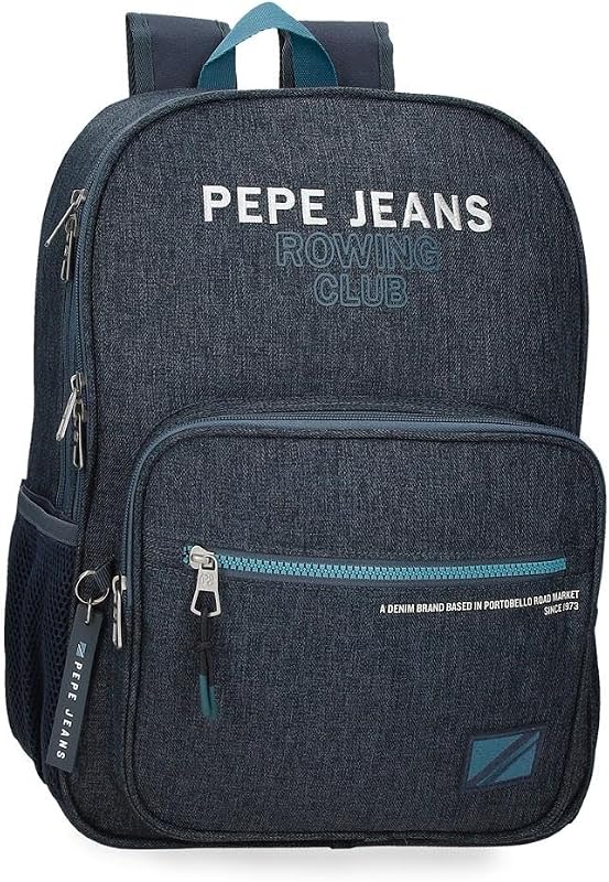Edmon Schulrucksack, Blau, 30 x 40 x 12 cm, Polyester, 15,6 l, blau, Schulrucksack